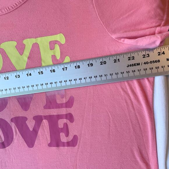 Bobbie Brooks Women Sleepwear Top size 1X Short Sleeve Stretchy Love Peach Pink - Picture 3 of 9